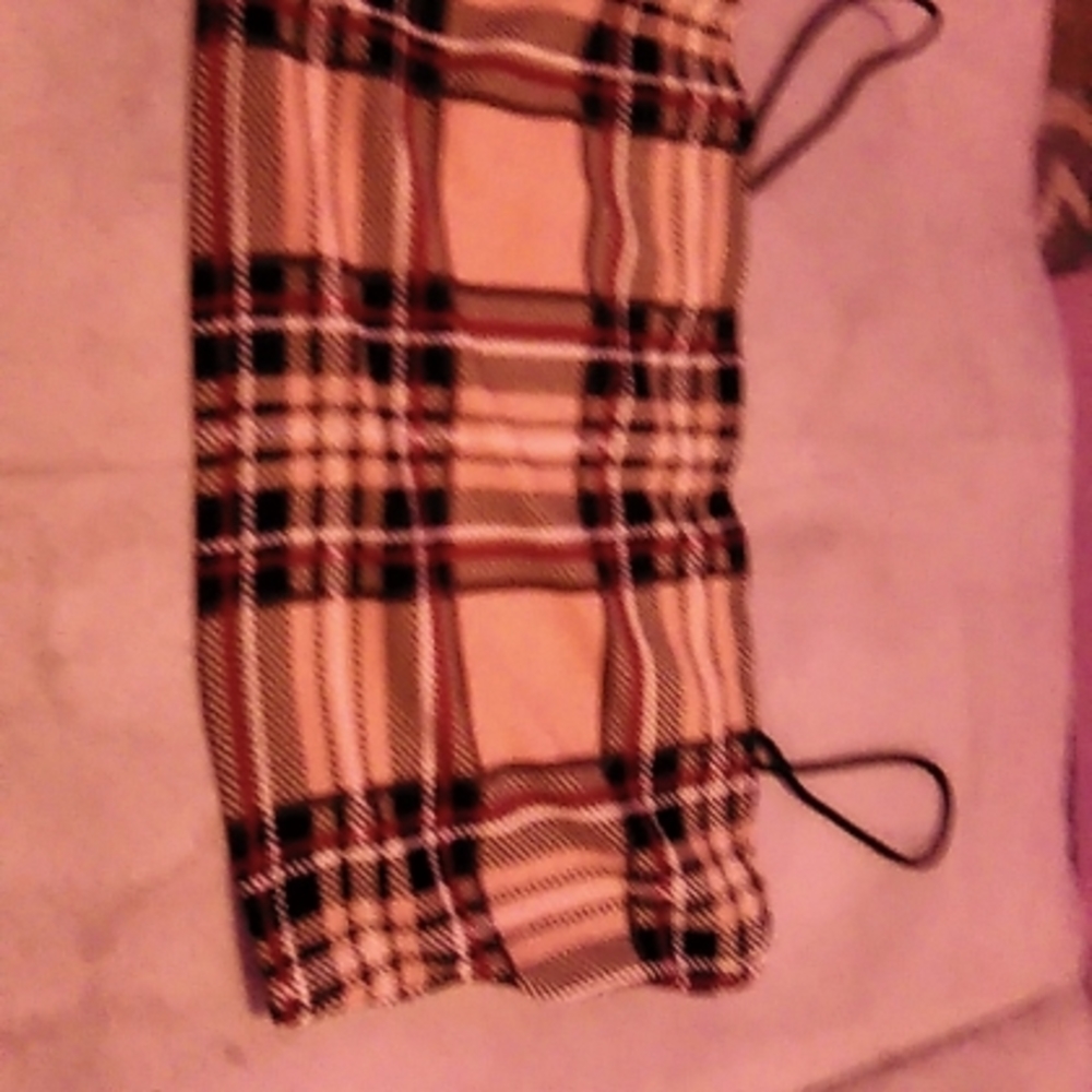Pink plaid crop top